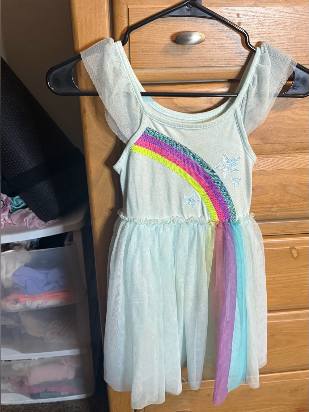 Cat & Jack White Tee with Rainbow